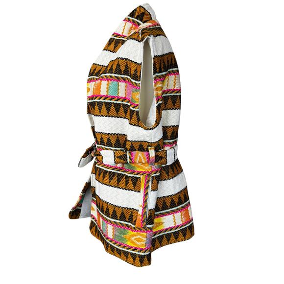 Xirena Electric Belted Brett Vest Cream Multicolor Size Small‎ - Picture 7 of 12